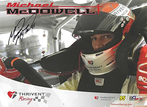 AUTOGRAPHED 2015 Michael McDowell #95 Thrivent Team OFFICIAL HERO CARD (Levine Family Racing) Rare Signed Picture 9X11 Inch NASCAR Photo with COA