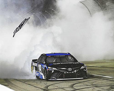 AUTOGRAPHED 2020 Martin Truex Jr. #19 Sirius XM Radio Team MARTINSVILLE RACE WIN (Victory Burnout) Joe Gibbs Racing NASCAR Cup Series Signed Picture 8X10 Inch Glossy Photo with COA