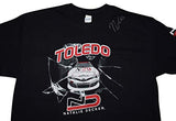 AUTOGRAPHED 2018 Natalie Decker #25 TOLEDO SPEEDWAY RACE (Venturini Motorsports) ARCA Series Rare Custom & Limited Signed Collectible NASCAR Large Black Shirt with COA (1 of only 50 produced)