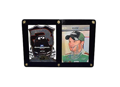 2X AUTOGRAPHED Dale Earnhardt Sr. & Dale Jr. TWO CARD DISPLAY CASE (4.5X6.5 Inch) Father & Son Dual Signed NASCAR Trading Card Framed Set with COA