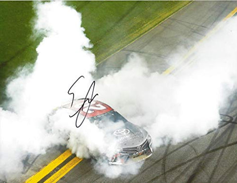 AUTOGRAPHED 2018 Erik Jones #20 Buy A Toyota Racing COKE ZERO 400 DAYTONA FIRST CAREER WIN (Victory Burnout) Monster Cup Series Signed Collectible Picture NASCAR 9X11 Inch Glossy Photo with COA