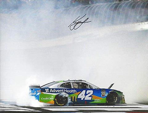 AUTOGRAPHED 2019 Kyle Larson #42 Advent Health Team ALL-STAR RACE WIN (Victory Burnout) Monster Energy Cup Series Signed Collectible Picture NASCAR 9X11 Inch Glossy Photo with COA