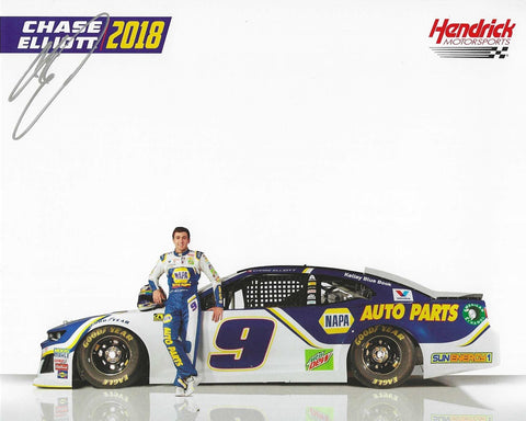 AUTOGRAPHED 2018 Chase Elliott #9 NAPA Auto Parts Racing (Hendrick Motorsports) Signed Collectible Picture 8X10 Inch Official NASCAR Hero Card Photo with COA