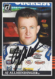 AUTOGRAPHED AJ Allmendinger 2018 Panini Donruss Racing (JTG Daugherty Racing) Monster Energy Cup Series Signed NASCAR Collectible Trading Card with COA
