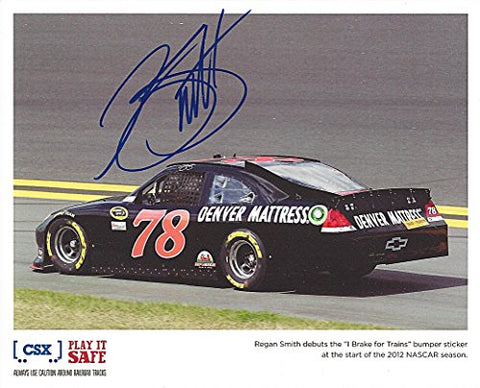 AUTOGRAPHED 2012 Regan Smith #78 Furniture Row Racing (Denver Mattress) Signed Picture 8X10 NASCAR Hero Card with COA