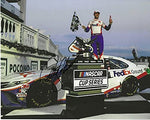 AUTOGRAPHED 2020 Denny Hamlin #11 FedEx Ground Team POCONO RACE WIN (Victory Lane Celebration) Joe Gibbs Racing NASCAR Cup Series Signed Picture 8X10 Inch Glossy Photo with COA