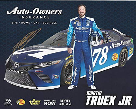 AUTOGRAPHED 2018 Martin Truex Jr. #78 Auto-Owners Insurance Team (Furniture Row Racing Final Season) Monster Energy Cup Series Signed Collectible Picture 8X10 Inch NASCAR Hero Card Photo with COA