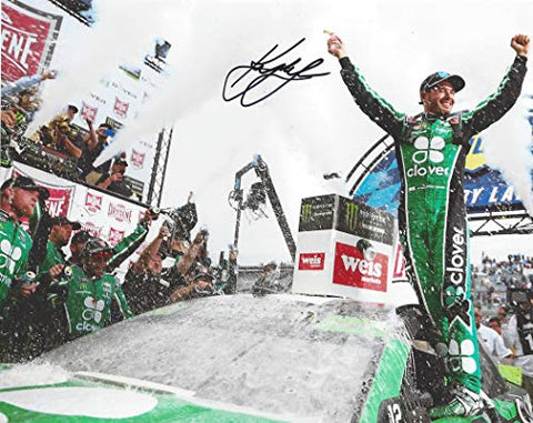 AUTOGRAPHED 2019 Kyle Larson #42 Clover Team DOVER 50TH ANNIVERSARY RACE WIN (Victory Lane Celebration) Ganassi Racing Monster Cup Signed Collectible Picture NASCAR 8X10 Inch Glossy Photo with COA
