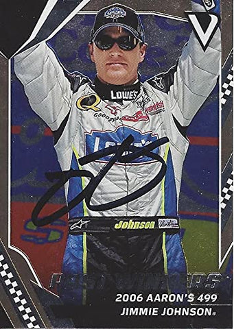 AUTOGRAPHED Jimmie Johnson 2018 Panini Victory Lane Racing PAST WINNERS (2006 Talladega Win) Hendrick Motorsports Signed NASCAR Collectible Trading Card with COA
