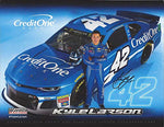 AUTOGRAPHED 2019 Kyle Larson #42 Credit One Chevrolet Camaro Team (Chip Ganassi Racing) Monster Energy Cup Series Signed Collectible Picture NASCAR 9X11 Inch Official Hero Card Photo with COA