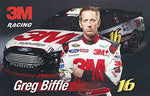 AUTOGRAPHED 2014 Greg Biffle #16 3M Innovation Racing Team (Roush) Signed 5X7 NASCAR Hero Card w/COA