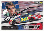 AUTOGRAPHED Jeff Gordon 1996 Upper Deck Collectors Choice Racing CHECKLIST (#24 DuPont) Hendrick Motorsports Signed Collectible NASCAR Trading Card with COA