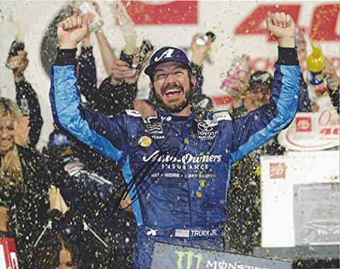 AUTOGRAPHED 2019 Martin Truex Jr. #19 Bass Prop Shops Toyota RICHMOND PLAYOFF RACE WIN (Victory Celebration) Monster Cup Series Signed Collectible Picture 8X10 Inch NASCAR Glossy Photo with COA