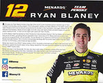 AUTOGRAPHED 2019 Ryan Blaney #12 Cardell Cabinetry/Menards Ford Mustang (Team Penske Racing) Monster Energy Cup Series Signed Collectible Picture NASCAR 8X10 Inch Official Hero Card Photo with COA