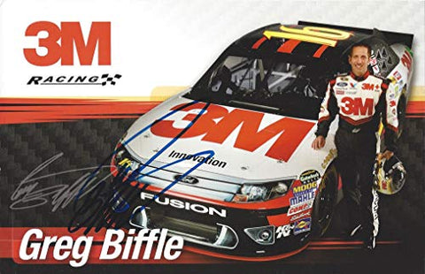 AUTOGRAPHED Greg Biffle #16 Roush Racing Ford Fusion (3M Team) Sprint Cup Series Driver 5X7 Inch Signed Collectible Picture NASCAR Hero Card Photo with COA