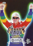 AUTOGRAPHED Jeff Gordon 1997 Press Pass Racing DARLINGTON RACE WIN (#24 DuPont Rainbow Team) Hendrick Motorsports Vintage Signed NASCAR Collectible Trading Card with COA