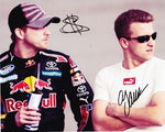2X AUTOGRAPHED 2009 AJ Allmendinger & Scott Speed (RedBull Racing Team) Signed NASCAR 8X10 Inch Photo with COA