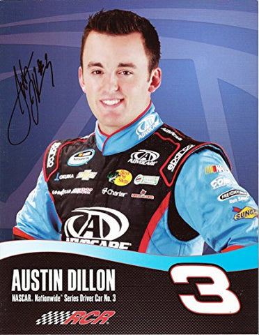 AUTOGRAPHED 2012 Austin Dillon #3 Advocare Racing Team (Nationwide Series) ROOKIE Signed Picture 9X11 NASCAR Hero Card with COA