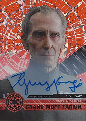 AUTOGRAPHED Guy Henry (Grand Moff Tarkin) 2017 Topps High Tek Star Wars (Imperial Officer) Extremely Rare Red Parallel Signed Collectible Trading Card #3/5