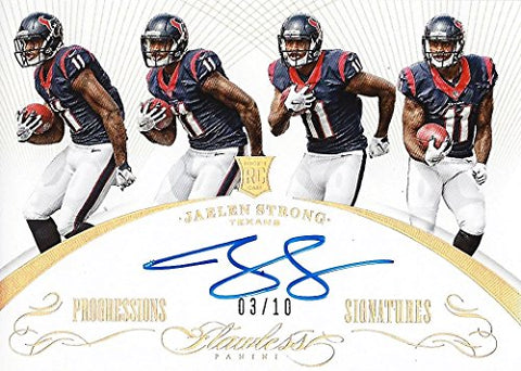 JALEN STRONG 2015 Panini Flawless Football PROGRESSIONS SIGNATURES AUTOGRAPH (Houston Texans) Rare Rookie Signed NFL Collectible Trading Card #03/10