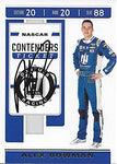 AUTOGRAPHED Alex Bowman 2020 Panini Donruss Racing CONTENDERS TICKET (#88 Nationwide Team) Hendrick Motorsports Insert Signed Collectible NASCAR Trading Card with COA