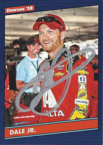 AUTOGRAPHED Dale Earnhardt Jr. 2019 Panini Donruss Racing (#88 Axalta Team) Hendrick Motorsports Signed NASCAR Collectible Trading Card with COA