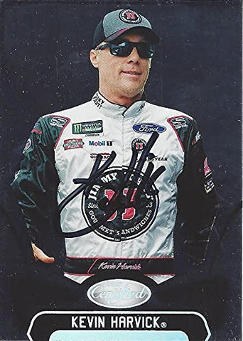 AUTOGRAPHED Kevin Harvick 2018 Panini Certified (#4 Jimmy Johns Team) Stewart-Haas Racing Monster Cup Series Chrome Signed NASCAR Collectible Trading Card with COA