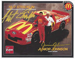 2X AUTOGRAPHED 1993 Hut Stricklin & Junior Johnson #27 McDonalds Racing Vintage Signed Picture 8X10 Inch NASCAR Hero Card Photo with COA