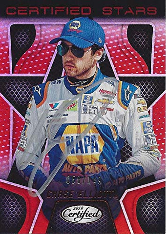 AUTOGRAPHED Chase Elliott 2018 Panini Certified Racing CERTIFIED STARS (#9 NAPA Auto Parts Team) Hendrick Motorsports Insert Signed Collectible NASCAR Trading Card with COA #058/149