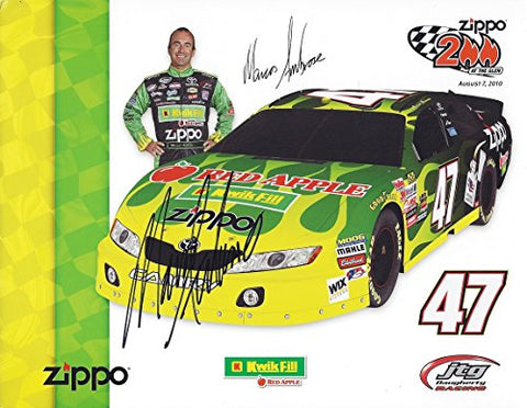 AUTOGRAPHED 2010 Marcos Ambrose #47 Red Apple Racing WATKINS GLEN RACE (JTG Team) Sprint Cup Series Signed Picture NASCAR 8X10 Inch Hero Card Photo with COA