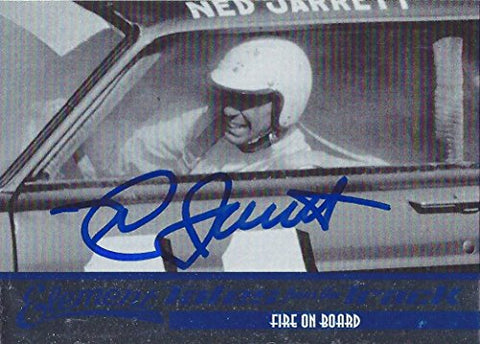 AUTOGRAPHED Ned Jarrett 2011 Wheels Element Racing TALES FROM THE TRACK (Rockingham Fire on Board) Legend Insert Signed Collectible NASCAR Trading Card with COA