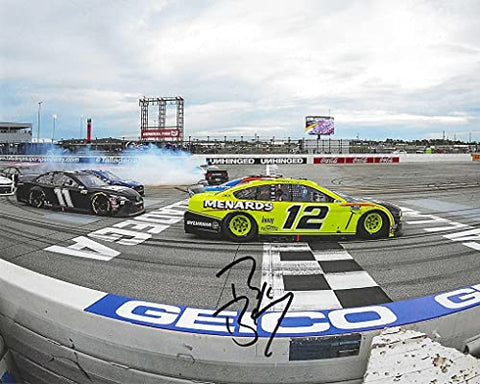 AUTOGRAPHED 2020 Ryan Blaney #12 Menards Racing TALLADEGA RACE WIN (Photo Finish) Team Penske NASCAR Cup Series Signed Picture 8X10 Inch Glossy Photo with COA