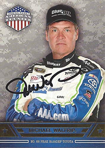 AUTOGRAPHED Michael Waltrip 2014 Press Pass American Thunder Racing (Blue Def Toyota Team) Sprint Cup Series Signed NASCAR Collectible Trading Card with COA