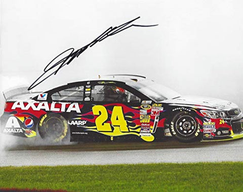 AUTOGRAPHED 2014 Jeff Gordon #24 Axalta Flames Racing KANSAS RACE WIN (Victory Burnout Celebration) Hendrick Motorsports Signed Collectible Picture 8X10 Inch NASCAR Glossy Photo with COA