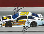 2X AUTOGRAPHED 2016 Ryan Newman & Luke Lambert #31 Caterpillar DARLINGTON THROWBACK Signed Picture NASCAR 9X11 Glossy Photo with COA
