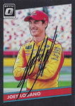 AUTOGRAPHED Joey Logano 2019 Panini Donruss Optic Racing (#22 Shell Pennzoil Team Penske) Monster Cup Series Chrome Signed NASCAR Collectible Trading Card with COA