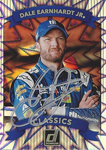 AUTOGRAPHED Dale Earnhardt Jr. 2018 Panini Donruss Racing CLASSICS (#88 Nationwide Team) Parallel Insert Signed NASCAR Collectible Trading Card #74/99 with COA and Toploader
