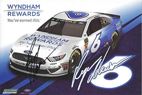 AUTOGRAPHED 2019 Ryan Newman #6 Wyndham Rewards Ford Mustang (Roush Racing) Monster Energy Cup Series Signed Collectible Picture NASCAR Hero Card Photo with COA
