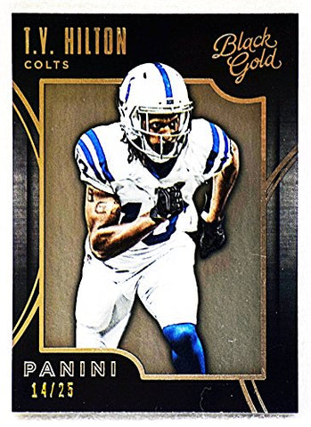T.Y. HILTON 2015 Panini Black Gold Football (Indianapolis Colts) Rare Insert NFL Collectible Trading Card #14/25