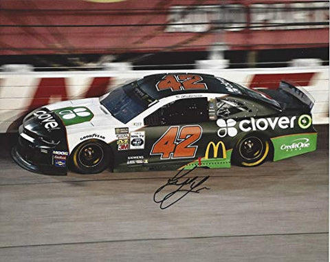 AUTOGRAPHED 2019 Kyle Larson #42 Clover Chevrolet Racing DARLINTON THROWBACK PAINT SCHEME (#41 Kodiak Ricky Craven) Signed Collectible Picture NASCAR 8X10 Inch Glossy Photo with COA