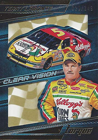 AUTOGRAPHED Terry Labonte 2017 Panini Torque Racing CLEAR VISION (#5 Kelloggs Team) Hendrick Motorsports Insert Signed NASCAR Collectible Trading Card with COA #028/149