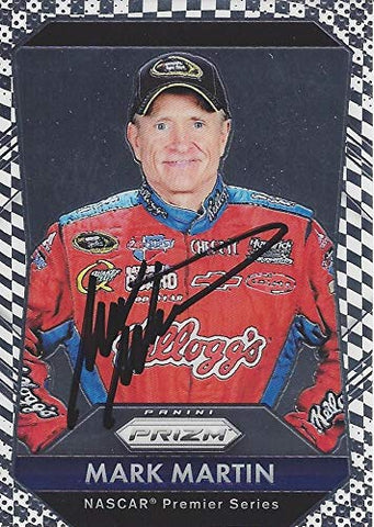 AUTOGRAPHED Mark Martin 2016 Panini Prizm Racing (#5 Kellggs Team) Hendrick Motorsports Chrome Insert Signed NASCAR Collectible Trading Card with COA