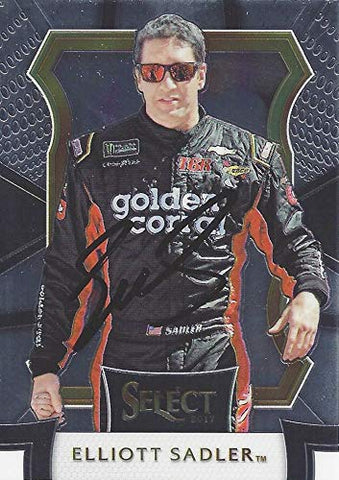 AUTOGRAPHED Elliott Sadler 2017 Panini Select Racing (Golden Corral Team) Monster Cup Series Prizm Signed NASCAR Collectible Trading Card with COA