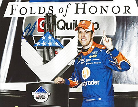 AUTOGRAPHED 2017 Brad Keselowski #2 Autotrader Racing ATLANTA RACE WIN (Victory Lane Trophy) Monster Cup Series Team Penske Signed Collectible Picture NASCAR 9X11 Inch Glossy Photo with COA