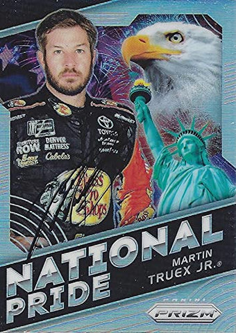 AUTOGRAPHED Martin Truex Jr. 2018 Panini Prizm NATIONAL PRIDE RARE PRIZM (#78 Bass Pro Shops) Furniture Row Racing Insert Signed NASCAR Collectible Trading Card with COA
