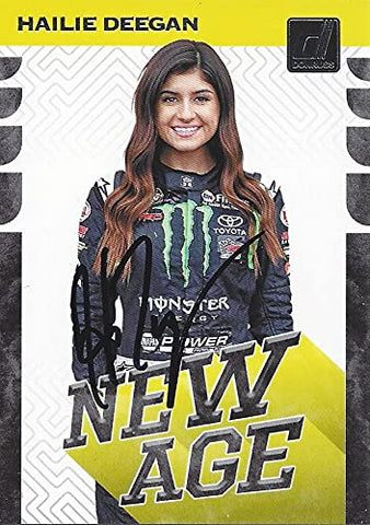 AUTOGRAPHED Hailie Deegan 2020 Panini Donruss Racing NEW AGE (#4 Monster Toyota Driver) ARCA Series Rare Insert Signed Collectible NASCAR Trading Card with COA
