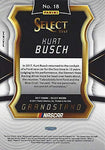 AUTOGRAPHED Kurt Busch 2017 Panini Select Racing GRANDSTAND Prizm Insert Signed NASCAR Collectible Trading Card with COA