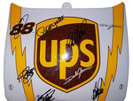 7X AUTOGRAPHED Dale Jarrett/Robert Yates & 5 Pit Crew Members 2006 UPS RACING TEAM (Nextel Cup Series) 14X14 Inch Replica Plastic NASCAR Mini Hood with COA