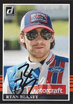 AUTOGRAPHED Ryan Blaney 2018 Panini Donruss Racing (#21 Wood Brothers Team) Monster Cup Series Rare Black Border Insert Signed NASCAR Collectible Trading Card with COA