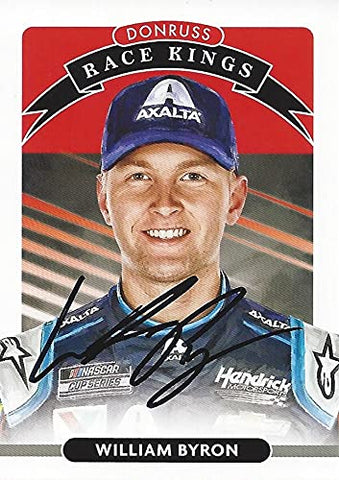 AUTOGRAPHED William Byron 2021 Panini Donruss Racing RACE KINGS (#24 Axalta Team) Hendrick Motorsports Signed Collectible Trading Card with COA